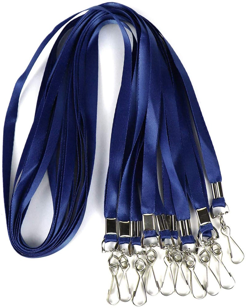 Ollain Bulk Lanyards Premium Cruise Lanyard Nylon Badge Lanyards for Id Holder Perfect for Office, Kids, Teachers (Navy Blue, 100Pack) - Image 1